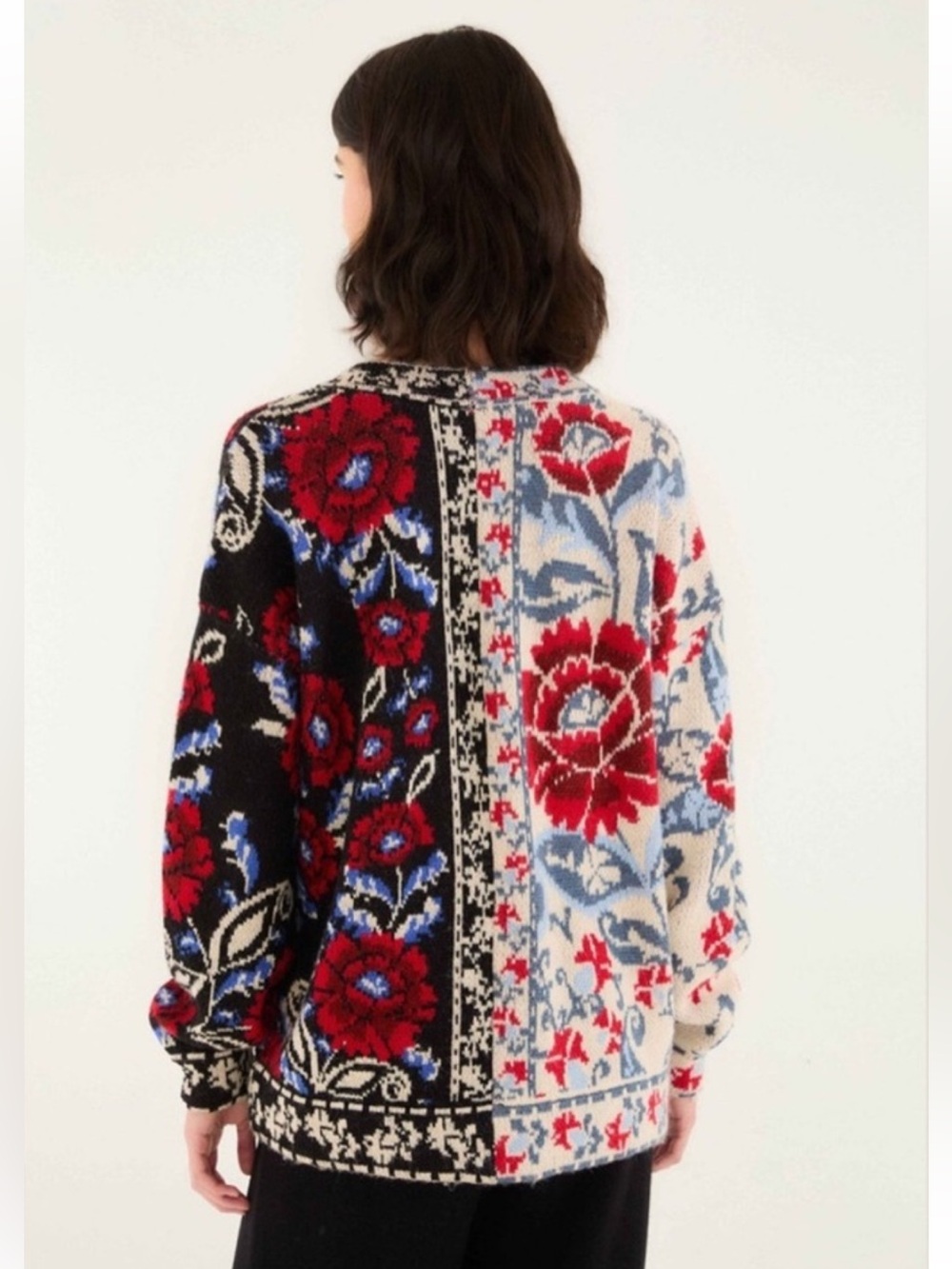 Farm Rio: Black Mixed Valentina V Neck Knit Cardigan size XL Extra Large NWT - Picture 2 of 6